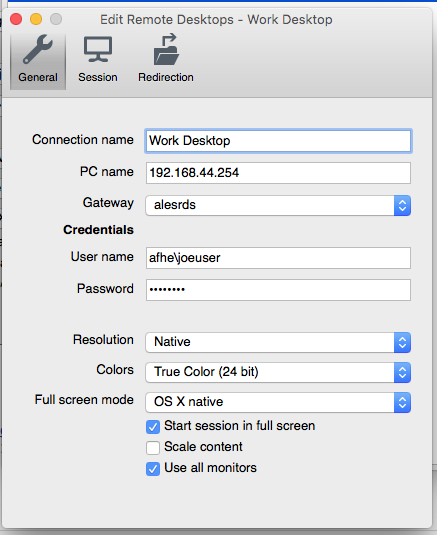 microsoft remote desktop on mac change password